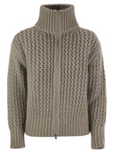 Herno Cardigan In Alpaca And Wool Yarn