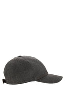 Brunello Cucinelli Virgin Wool And Cashmere Baseball Cap With Shiny Band