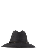 Brunello Cucinelli Fedora Made Of Hemp And Techno Cotton With Leather Band And Necklace