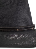 Brunello Cucinelli Fedora Made Of Hemp And Techno Cotton With Leather Band And Necklace