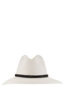 Brunello Cucinelli Fedora Made Of Hemp And Techno Cotton With Leather Band And Necklace