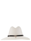 Brunello Cucinelli Fedora Made Of Hemp And Techno Cotton With Leather Band And Necklace