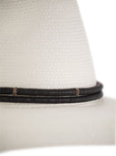 Brunello Cucinelli Fedora Made Of Hemp And Techno Cotton With Leather Band And Necklace