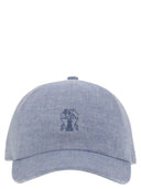 Brunello Cucinelli Sparkling Linen Canvas Baseball Cap With Embroidered Logo