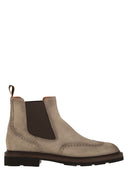 Santoni Chelsea Brogue Suede enkelschoen