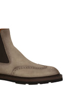 Santoni Chelsea Brogue Suede enkelschoen
