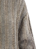 Brunello Cucinelli Wool And Mohair Cardigan With Mesh Workmanship