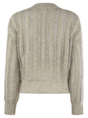 Brunello Cucinelli Scollo V M/Grigio Perla+Quarzo+Ghiaia