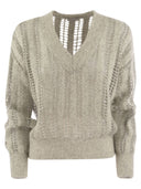 Brunello Cucinelli Wool And Mohair V Neck Sweater