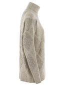 Brunello Cucinelli Dazzling Argyle Turtleneck Sweater In Wool And Mohair
