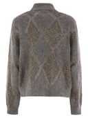 Brunello Cucinelli Dazzling Argyle Sweater In Wool And Mohair