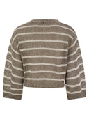 Brunello Cucinelli Dazzling Striped Net Linen Jersey