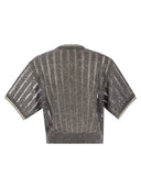 Brunello Cucinelli Maglia Dazzling Rete A Coste In Lino