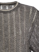 Brunello Cucinelli Maglia Dazzling Rete A Coste In Lino