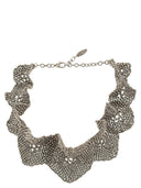 Brunello Cucinelli 925 Sterling Silver Sculpted Flower Necklace
