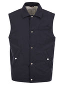Brunello Cucinelli Water Repellent Microfibre Sleeveless Jacket