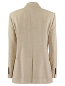 Brunello Cucinelli Viscose And Cotton Corduroy Jacket With Necklace