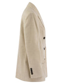 Brunello Cucinelli Viscose And Cotton Corduroy Jacket With Necklace