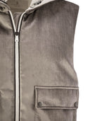 Brunello Cucinelli Sleeveless Velvet Down Jacket Sleek
