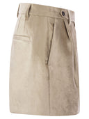 Brunello Cucinelli schlankes Baumwollviskose -Samt Mini -Sartorialrock