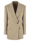 Brunello Cucinelli Alpaka und Wolljacke mit Halskette