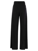 Brunello Cucinelli Wide High Waisted Wool And Cashmere Trousers With Necklace