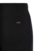 Brunello Cucinelli Wide High Waisted Wool And Cashmere Trousers With Necklace