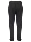 Brunello Cucinelli Cotton Silk Fleece Trousers With "Shiny Pocket"