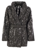Brunello Cucinelli Wolle und Alpaka -Strickjacke mit Pailletten