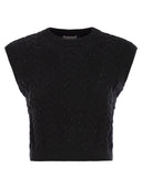Brunello Cucinelli Dazzling Double Cable Knitted Cotton Waistcoat