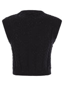 Brunello Cucinelli Dazzling Double Cable Knitted Cotton Waistcoat