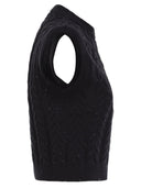 Brunello Cucinelli Dazzling Double Cable Knitted Cotton Waistcoat