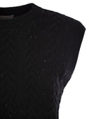 Brunello Cucinelli Dazzling Double Cable Knitted Cotton Waistcoat