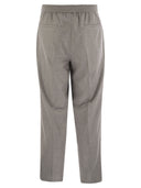 Brunello Cucinelli Leisure Fit Trousers In Virgin Wool Flannel With Drawstring And Double Darts