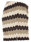 Mc2 Saint Barth Striped Crochet Lace Shorts