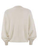 Brunello Cucinelli Alpaca And Cotton Rib Sweater With Moniline