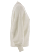Brunello Cucinelli Alpaca And Cotton Rib Sweater With Moniline