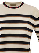 Herno Short Sleeved Striped Cotton Jumper