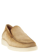 Santoni Suede Moccasin