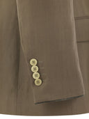 Brunello Cucinelli Fluid Viscose And Linen Twill Jacket With Shiny Cuffs