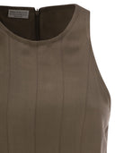 Brunello Cucinelli Fluid Viscose And Linen Twill Dress