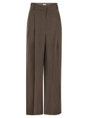 Brunello Cucinelli Sartorial Wide Trousers In Fluid Viscose And Linen Twill