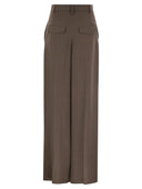 Brunello Cucinelli Sartorial Wide Trousers In Fluid Viscose And Linen Twill