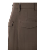 Brunello Cucinelli Sartorial Wide Trousers In Fluid Viscose And Linen Twill