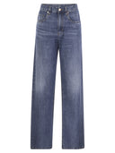 Brunello Cucinelli Loose Five Pocket Trousers In Light Denim