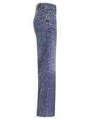Brunello Cucinelli Loose Five Pocket Trousers In Light Denim