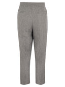 Brunello Cucinelli Leisure Fit Linen Chevron Trousers With Drawstring And Double Darts