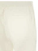 Brunello Cucinelli Leisure Fit bukser i lin og bomullsgabardin med snor og doble dart