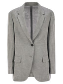 Brunello Cucinelli Sparkling Linen Canvas Jacket With Jewellery