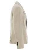 Brunello Cucinelli Sparkling Linen Canvas Jacket With Jewellery
